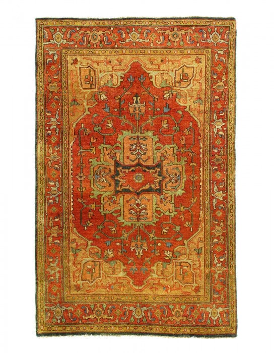 Fine Hand Knotted Persain Serapi design 4' X 6'2'': Fine Hand Knotted Persian Serapi design 4' X 6'2'' - New, Serapi, Hand-Knotted, Lamb's Wool, 300 -D11145- 862.This item is part of our fine auction collection which includes many fine home accessories