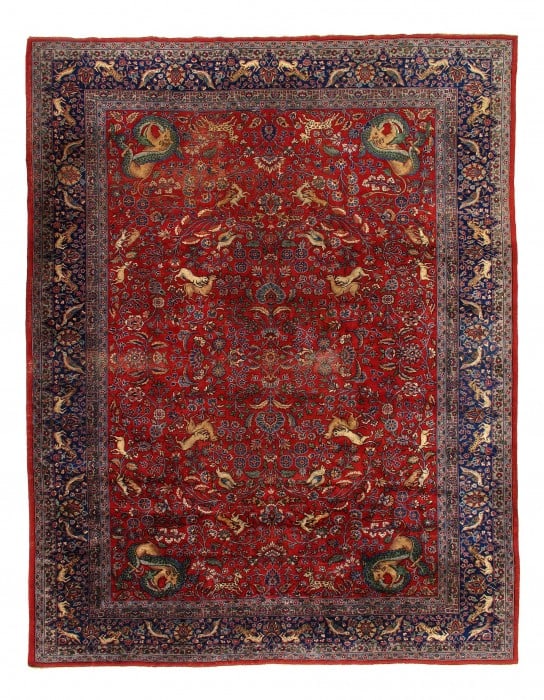 Fine Hand Knotted Antique Turkish rug 9'6'' X 11'9'': Fine Hand Knotted Antique Turkish rug 9'6'' X 11'9'' - circle 1940, Tabriz, Hand-Knotted, Lamb's Wool, 300 -D12012- 862.This item is part of our fine auction collection which includes many fine home a