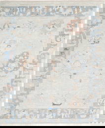 Fine Hand Knotted Oushak design Runner 9'1"X9'11"