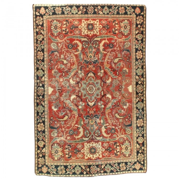 Early 20th Century Antique Persian Mahal Rug - 4'1" x 6'3": Early 20th Century Antique Persian Mahal Rug - 4'1" x 6'3" - , Mahal, Hand-Knotted, Lamb's Wool, 300 -D07616- 862.This item is part of our fine auction collection which includes many fine home accesso