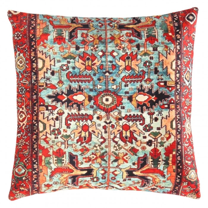 Pasargad velvet Throw Pillow 16'' X 16": Pasargad velvet Throw Pillow 16'' X 16" - New, Heriz Serapi, Handmade , Velvet Silk, 300 -TIR 343- 862.This item is part of our fine auction collection which includes many fine home accessories includ