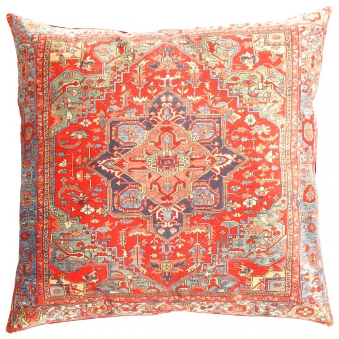 Persian Heriz Design Pillow 16'' X 16'': Persian Heriz Design Pillow 16'' X 16'' - New, Heriz, Handmade , Velvet Silk, 300 -TIR 200 S- 862.This item is part of our fine auction collection which includes many fine home accessories including a