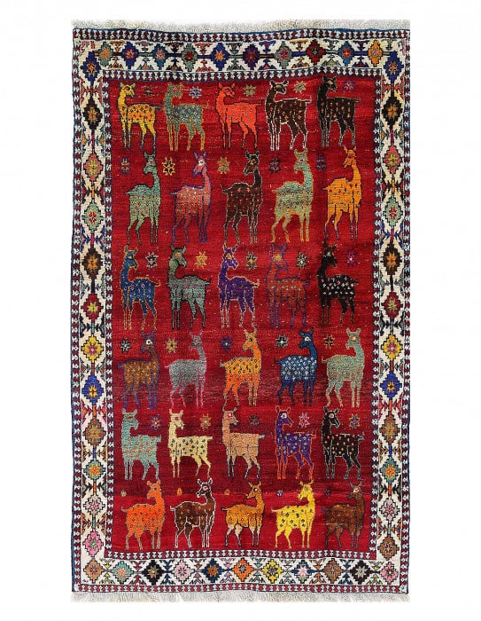 Fine Hand knotted Persian Shiraz rug 4'1'' X 8'2'': Fine Hand knotted Persian Shiraz rug 4'1'' X 8'2'' - New, Shiraz, Hand-Knotted, Lamb's Wool, 300 -D14031- 862.This item is part of our fine auction collection which includes many fine home accessories