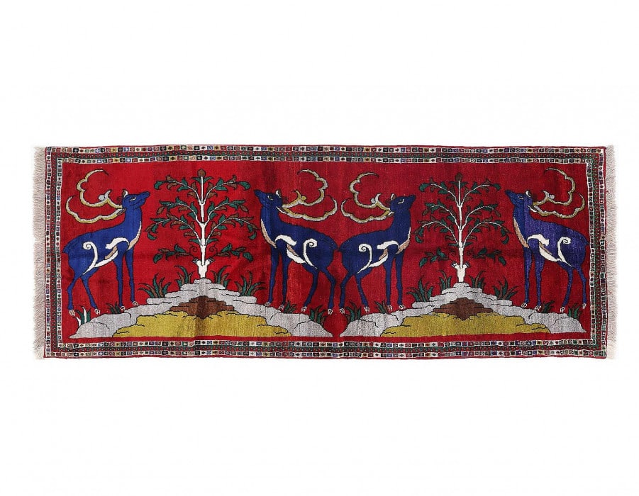 Persian Hand knotted Shiraz runner 3'4'' X 9'7'': Persian Hand knotted Shiraz runner 3'4'' X 9'7'' - New, Shiraz, Hand-Knotted, Lamb's Wool, 300 -D13328- 862.This item is part of our fine auction collection which includes many fine home accessories i