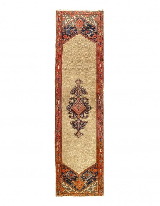 Beige Color Persian Antique Serab Runner 3'2'' X 13'3'': Beige Color Persian Antique Serab Runner 3'2'' X 13'3'' - Circa 1900, Sarab, Hand-Knotted, Lamb's Wool, 300 -D11571- 862.This item is part of our fine auction collection which includes many fine home