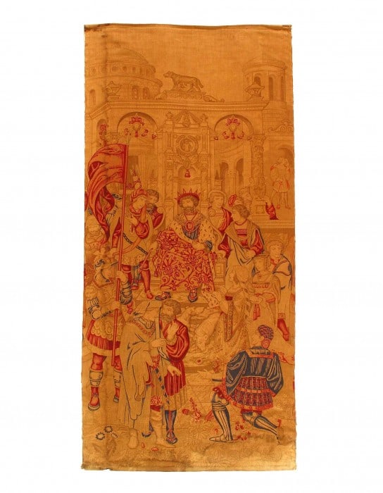 Antique Original Tapestry 4'4'' X 9'5'': Antique Original Tapestry 4'4'' X 9'5'' - Circa 1880, French, Hand-Knotted, Flat Weave, 300 -D12112- 862.This item is part of our fine auction collection which includes many fine home accessories incl