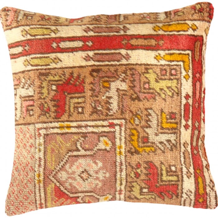 Vintage Turkish Pasargad Hand Knotted Pillow 16'': Vintage Turkish Pasargad Hand Knotted Pillow 16'' - New, Turkaman, Hand-made, Lamb's Wool, 300 -K 175- 862.This item is part of our fine auction collection which includes many fine home accessories in