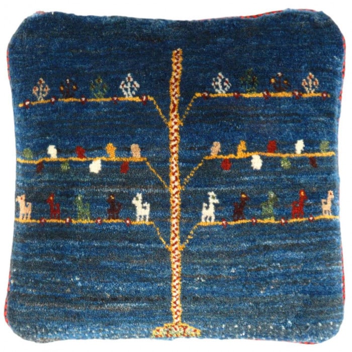 Fine Hand knotted Persian Gabbeh pillow 15'' X 16": Fine Hand knotted Persian Gabbeh pillow 15'' X 16" - New, Gabbeh, Handmade , Lamb's Wool, 300 -PG 185- 862.This item is part of our fine auction collection which includes many fine home accessories in