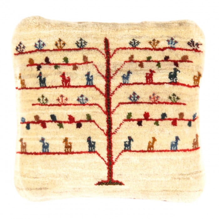 Fine Hand knotted Persian Gabbeh pillow 16"X16": Fine Hand knotted Persian Gabbeh pillow 16"X16" - New, Gabbeh, Handmade , Lamb's Wool, 300 -PG 203- 862.This item is part of our fine auction collection which includes many fine home accessories inclu