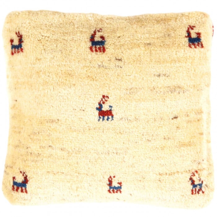 Fine Hand knotted Persian Gabbeh pillow 16'' X 16": Fine Hand knotted Persian Gabbeh pillow 16'' X 16" - New, Gabbeh, Handmade , Lamb's Wool, 300 -PG 211- 862.This item is part of our fine auction collection which includes many fine home accessories in