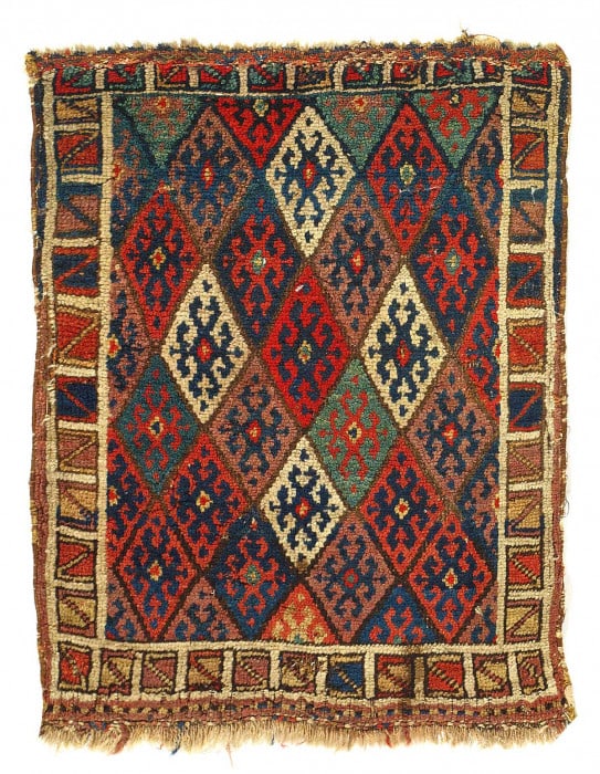 Russian Antique Kazak 1'11'X 2'4": Russian Antique Kazak 1'11'X 2'4" - CIRCA 1900, Kazak, Hand-Knotted, Lamb's Wool, 300 -54384- 862.This item is part of our fine auction collection which includes many fine home accessories including a
