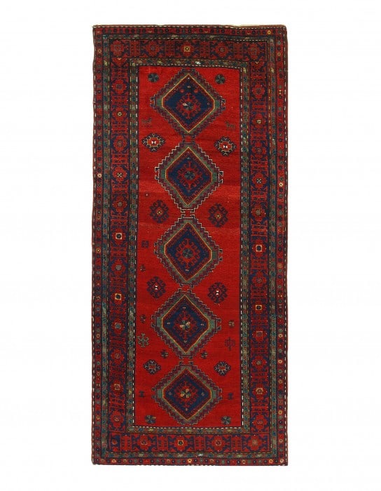 Red Russian Antique Kazak Runner 5'5'' X 12'4'': Red Russian Antique Kazak Runner 5'5'' X 12'4'' - , Kazak, Hand-Knotted, Lamb's Wool, 300 -D03270- 862.This item is part of our fine auction collection which includes many fine home accessories includ