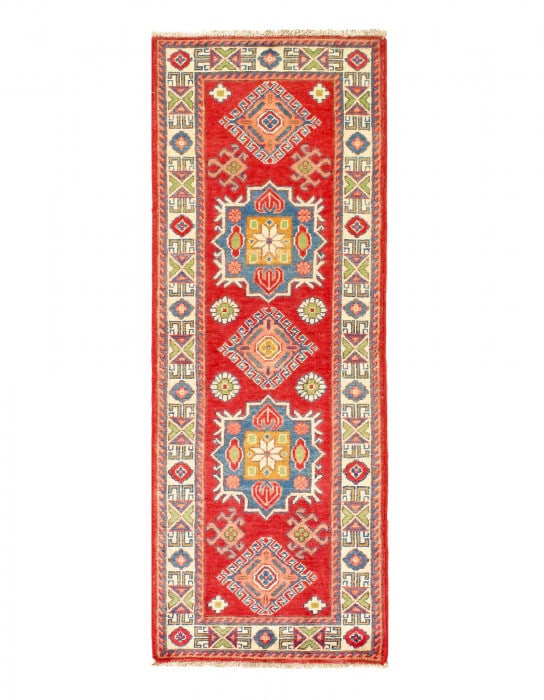 Fine Hand knotted Kazak Runner 2'1"X 5'9": Fine Hand knotted Kazak Runner 2'1"X 5'9" - NEW, Kazak, Hand-Knotted, Lamb's Wool, 300 -D14123- 862.This item is part of our fine auction collection which includes many fine home accessories including