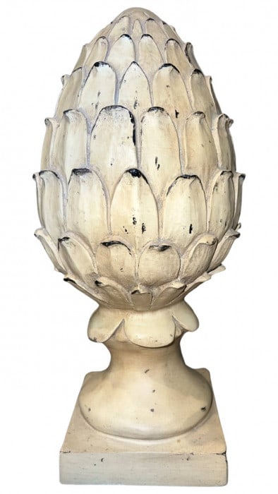 Pasargad DC Ivory Cream Handmade Ceramic Artichoke: Pasargad DC Ivory Cream Handmade Ceramic Artichoke - 2010, Art Deco, Handmade, Ceramic, 300 -KAJ02- 862.This item is part of our fine auction collection which includes many fine home accessories inclu