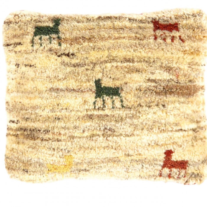 Fine Hand knotted Persian Gabbeh pillow 14'' X 16'': Fine Hand knotted Persian Gabbeh pillow 14'' X 16'' - New, Gabbeh, Handmade , Lamb's Wool, 300 -PG 136- 862.This item is part of our fine auction collection which includes many fine home accessories i