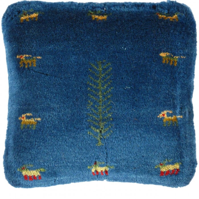 Fine Hand knotted Persian Gabbeh pillow 15'' X 16'': Fine Hand knotted Persian Gabbeh pillow 15'' X 16'' - New, Gabbeh, Handmade , Lamb's Wool, 300 -PG 132- 862.This item is part of our fine auction collection which includes many fine home accessories i