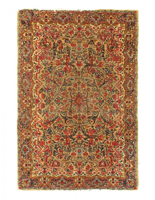 Antique Persian Lavar Kerman Rug 3' X 5': Antique Persian Lavar Kerman Rug 3' X 5' - circa 1900, Lavar kerman, Hand-Knotted, Lamb's Wool, 300 -D12514- 862.This item is part of our fine auction collection which includes many fine home accessor