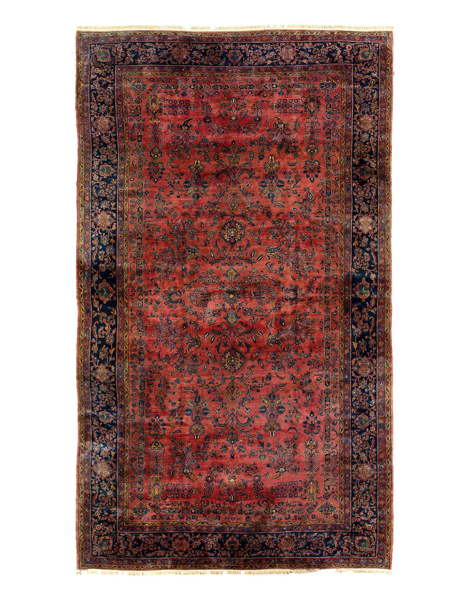 Red Persian Antique Kashan 12'X 20'8": Red Persian Antique Kashan 12'X 20'8" - CIRCA 1900, Kashan, Hand-Knotted, Lamb's Wool, 300 -D14614- 862.This item is part of our fine auction collection which includes many fine home accessories inclu