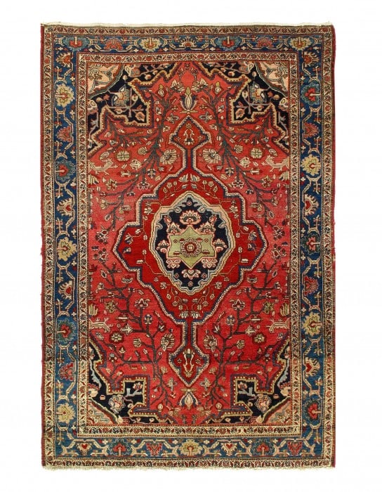 Traditional Persian Antique Sarouk Farahan Rug - 4'2" X 6'8": Traditional Persian Antique Sarouk Farahan Rug - 4'2" X 6'8" - , Sarouk Farahan, Hand-Knotted, Lamb's Wool, 300 -D09280- 862.This item is part of our fine auction collection which includes many fine h