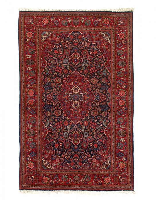 Navy Blue Fine Hand knotted Persian Antique kashan 4'2'' X 7'1'': Navy Blue Fine Hand knotted Persian Antique kashan 4'2'' X 7'1'' - 1920, Kashan, Hand-Knotted, Lamb's Wool, 300 -D14343- 862.This item is part of our fine auction collection which includes many fine h