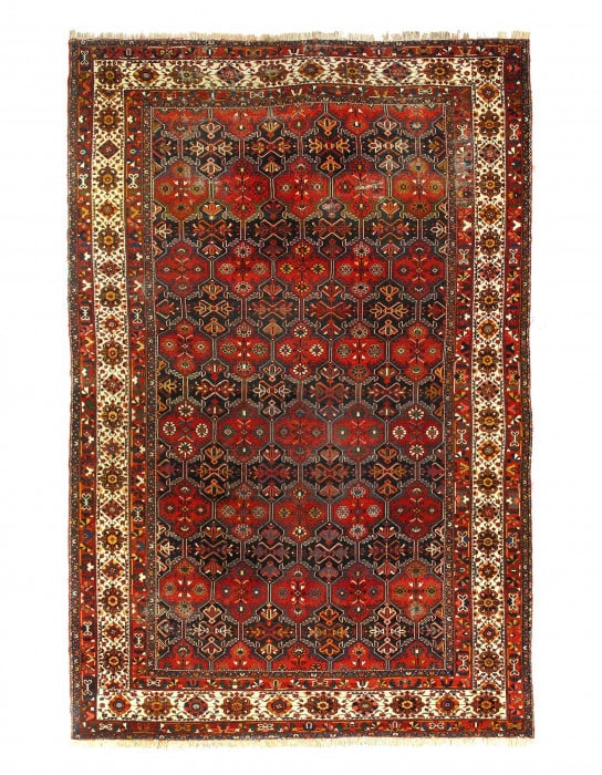 Persian Antique Hand Knotted Bakhtiari rug 11'9'' X 18'1'': Persian Antique Hand Knotted Bakhtiari rug 11'9'' X 18'1'' - Circa 1940, Bakhtiari, Hand-Knotted, Lamb's Wool, 300 -D12702- 862.This item is part of our fine auction collection which includes many fin