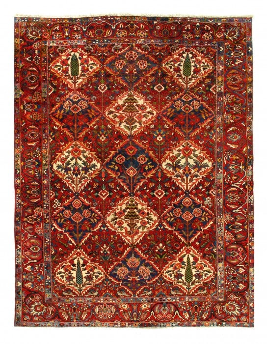 Persian Sami Antique Bakhtiari Hand-Knotted Rug 9'3'' X 12'11'': Persian Sami Antique Bakhtiari Hand-Knotted Rug 9'3'' X 12'11'' - Circa 1920, Bakhtiari, Hand-Knotted, Lamb's Wool, 300 -17602- 862.This item is part of our fine auction collection which includes many