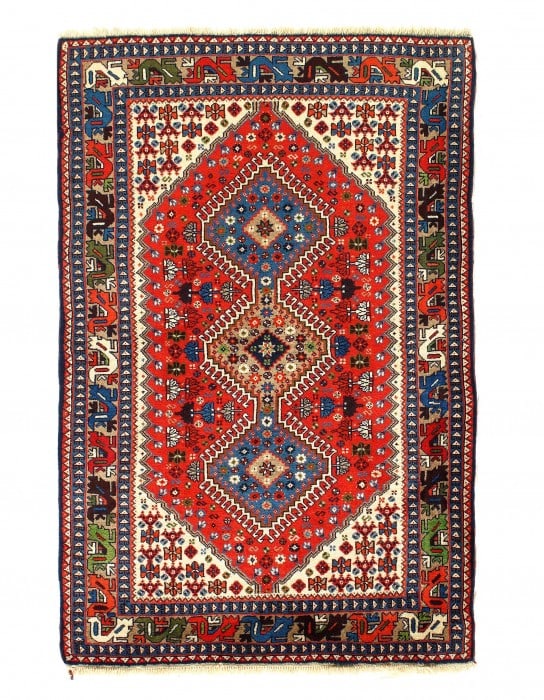 Fine Hand Knotted Persian Yalameh rug 3'5'' X 5'3'': Fine Hand Knotted Persian Yalameh rug 3'5'' X 5'3'' - 2015, Yalameh, Hand-Knotted, Lamb's Wool, 300 -54796- 862.This item is part of our fine auction collection which includes many fine home accessori