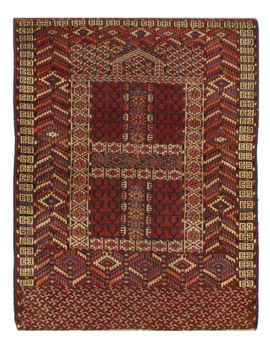 Rust Russian Turkman 4' X 5': Rust Russian Turkman 4' X 5' - circa 1880, Turkaman, Hand-Knotted, Lamb's Wool, 300 -D08721- 862.This item is part of our fine auction collection which includes many fine home accessories including an