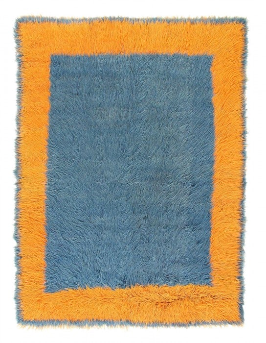 Blue Turkish Tulu rug 6'.2'' x 8'.4'': Blue Turkish Tulu rug 6'.2'' x 8'.4'' - circa 1960, Tulu, Hand-Knotted, Lamb's Wool, 300 -D08041- 862.This item is part of our fine auction collection which includes many fine home accessories includi