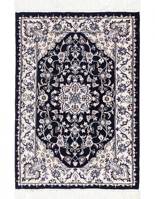 Fine Hand knotted Persian silk & wool Nain 2' X 3': Fine Hand knotted Persian silk & wool Nain 2' X 3' - New, Nain, Hand-Knotted, Wool & Silk, 300 -D13463- 862.This item is part of our fine auction collection which includes many fine home accessories i