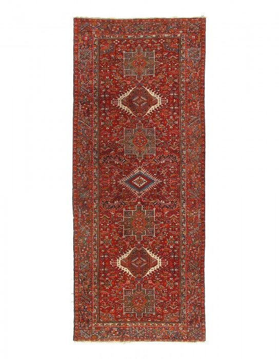 Persian Antique Karajeh Runner 5' X 12'7'': Persian Antique Karajeh Runner 5' X 12'7'' - Circa 1920, Karaja, Hand-Knotted, Lamb's Wool, 300 -D12721- 862.This item is part of our fine auction collection which includes many fine home accessories