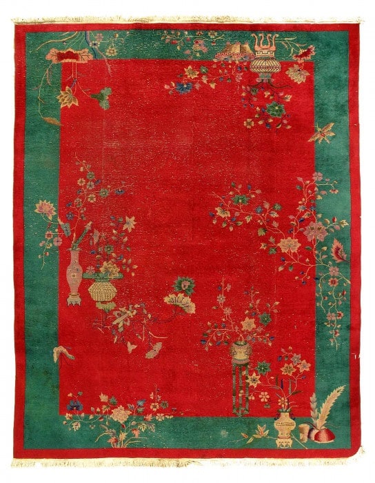 Antique Chinese Art Deco rug 8'9'' X 12': Antique Chinese Art Deco rug 8'9'' X 12' - Early 20th Century, Art Deco, Hand-Knotted, Lamb's Wool, 300 -D12696- 862.This item is part of our fine auction collection which includes many fine home acce
