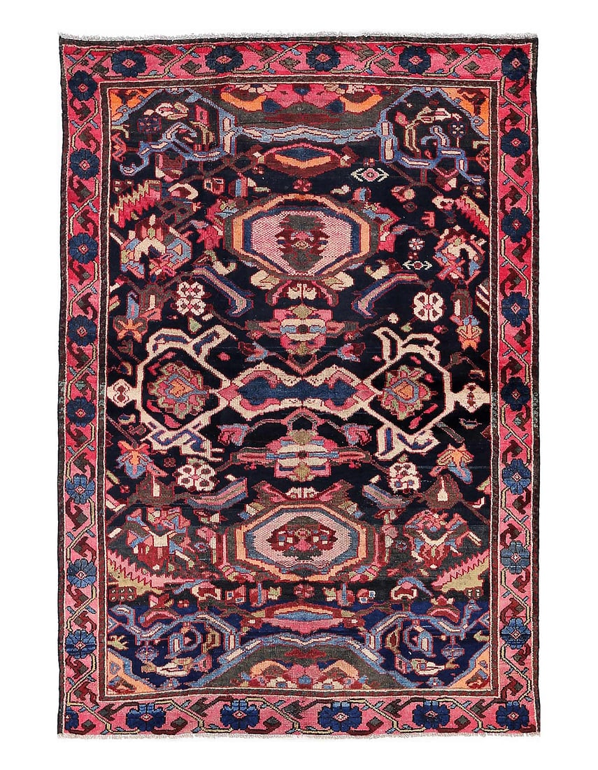 Persian Antique Hamadan rug 4'3"X 6'7": Persian Antique Hamadan rug 4'3"X 6'7" - CIRCA 1940, Hamadan, Straight-Wooven, Lamb's Wool, 300 -D13621- 862.This item is part of our fine auction collection which includes many fine home accessories