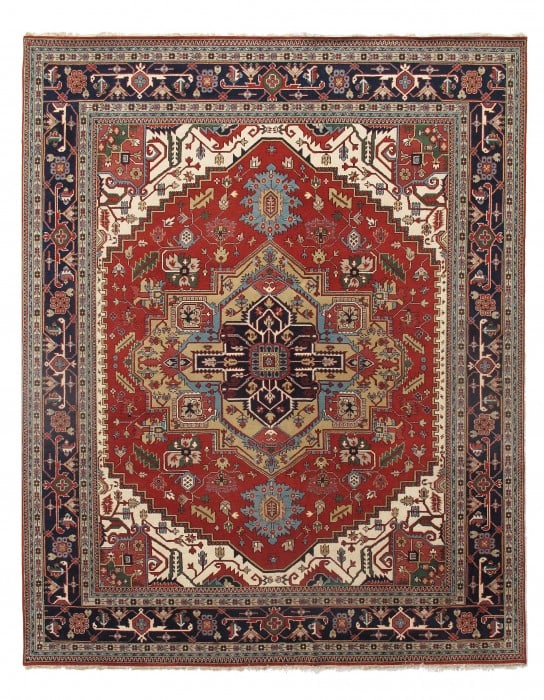 Rust Fine Hand-Knotted Serapi Design 12' X15': Rust Fine Hand-Knotted Serapi Design 12' X15' - New, Serapi, Hand-Knotted, Lamb's Wool, 300 -D10189- 862.This item is part of our fine auction collection which includes many fine home accessories incl