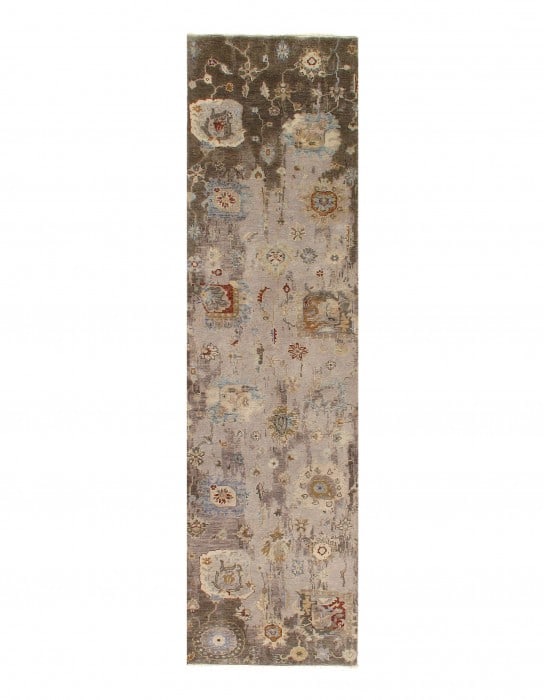 Fine hand Knotted Modern runner 2'7'' X 10': Fine hand Knotted Modern runner 2'7'' X 10' - New, Modern, Hand-Knotted, Wool & Silk, 300 -D11036- 862.This item is part of our fine auction collection which includes many fine home accessories includ