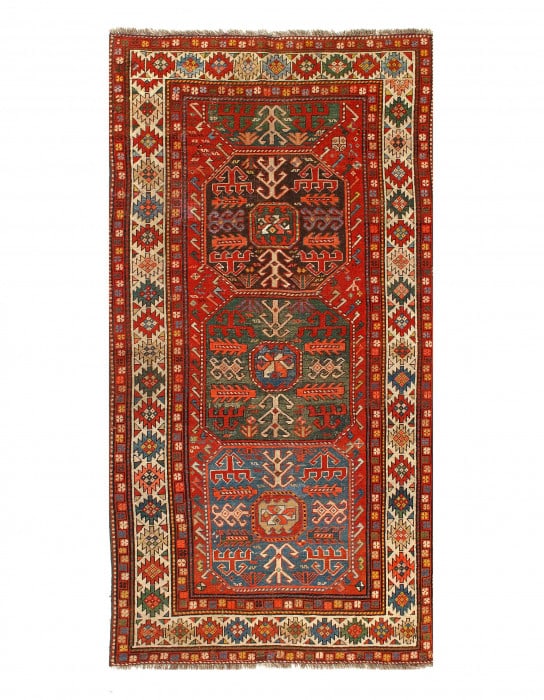 Antique Caucasian, Kazak Rug 4' X 7'9'': Antique Caucasian, Kazak Rug 4' X 7'9'' - circa 1880, Kazak, Hand-Knotted, Lamb's Wool, 300 -D10086- 862.This item is part of our fine auction collection which includes many fine home accessories incl