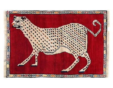 Animal Pictorial Cheetah Hand Knotted Rug 3'7"X 5'9": Animal Pictorial Cheetah Hand Knotted Rug 3'7"X 5'9" - NEW, Animal, Hand-Knotted, Lamb's Wool, 300 -D13816- 862.This item is part of our fine auction collection which includes many fine home