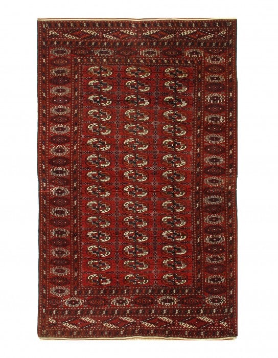 Red Russian Antique Turkman 5'6'' X 8'11'': Red Russian Antique Turkman 5'6'' X 8'11'' - Circa 1880, Turkaman, Hand-Knotted, Lamb's Wool, 300 -D10067- 862.This item is part of our fine auction collection which includes many fine home accessorie