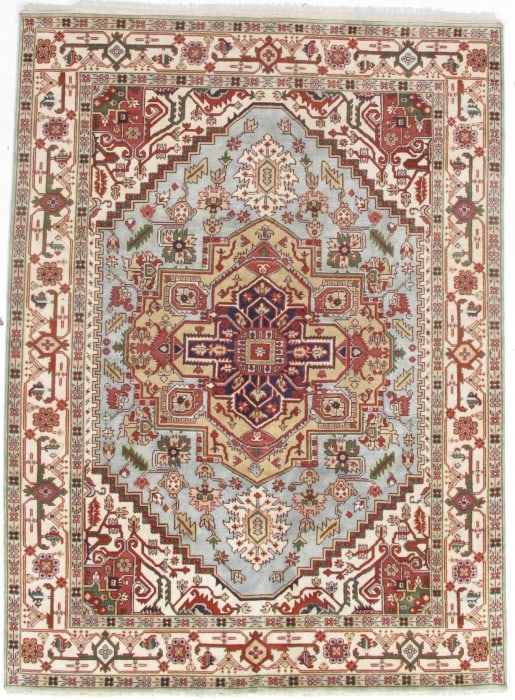 Light Blue Serapi Design 9' X 12': Light Blue Serapi Design 9' X 12' - New, Serapi, Hand-Knotted, Lamb's Wool, 300 -D10219- 862.This item is part of our fine auction collection which includes many fine home accessories including antiqu