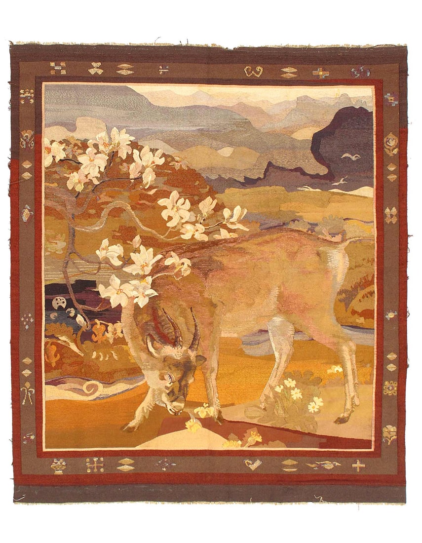 Fine Hand Woven Antique Tapestery 4'1"X 4'11": Fine Hand Woven Antique Tapestery 4'1"X 4'11" - CIRCA 1900, French, Hand-Woven, Lamb's Wool, 300 -D14901- 862.This item is part of our fine auction collection which includes many fine home accessories