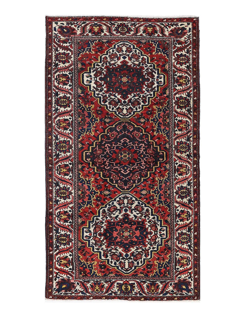 Fine Hand knotted Persian Antique Bakhtiari: Fine Hand knotted Persian Antique Bakhtiari - 1950, Bakhtiari, Hand-Knotted, Lamb's Wool, 300 -D13377- 862.This item is part of our fine auction collection which includes many fine home accessories in