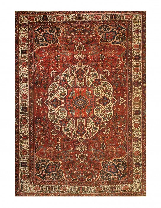 Rust Persian Antique Bakhtiari 12'1'' X 17'6'': Rust Persian Antique Bakhtiari 12'1'' X 17'6'' - Circle 1940, Bakhtiari, Hand-Knotted, Lamb's Wool, 300 -17441- 862.This item is part of our fine auction collection which includes many fine home acces