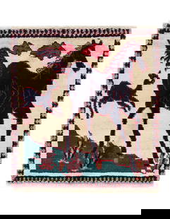 Fine Hand knotted Persian Shiraz Horse Design rug 2'6"X 2'7': Fine Hand knotted Persian Shiraz Horse Design rug 2'6"X 2'7' - NEW, Animal, Hand-Knotted, Lamb's Wool, 300 -D13818- 862.This item is part of our fine auction collection which includes many fine home