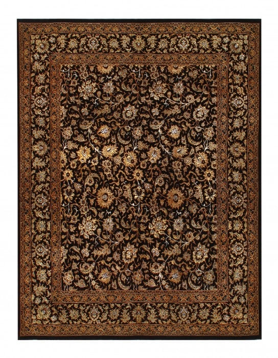 Black Persian Tabriz silk & wool 4'11'' X 6'6'': Black Persian Tabriz silk & wool 4'11'' X 6'6'' - NEW, Tabriz, Hand-Knotted, Wool & Silk, 300 -37421- 862.This item is part of our fine auction collection which includes many fine home accessories inc