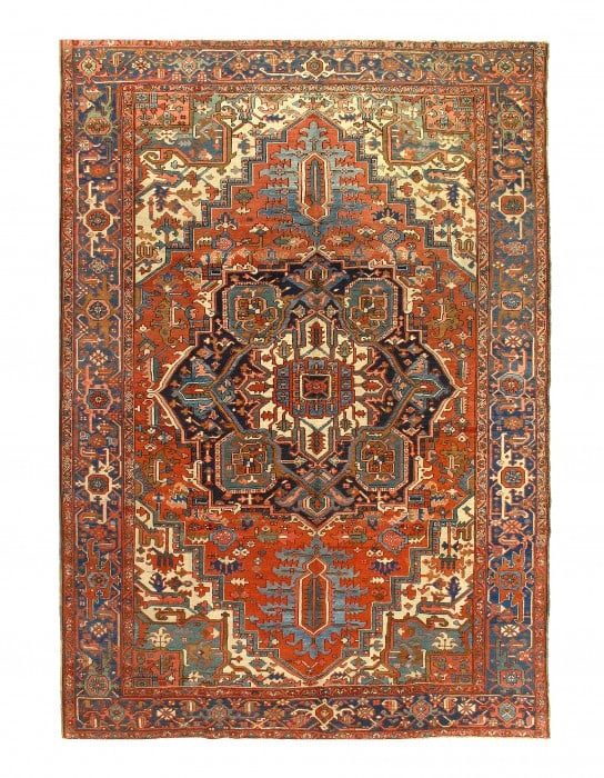 Rust Persian Antique Serapi 8' 1'' X 11' 5'': Rust Persian Antique Serapi 8' 1'' X 11' 5'' - Circa 1880, Serapi, Hand-Knotted, Lamb's Wool, 300 -D03723- 862.This item is part of our fine auction collection which includes many fine home accessorie