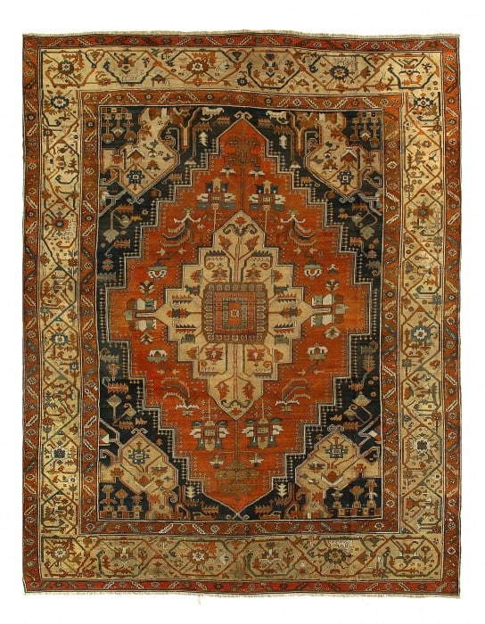 Rust Color Persian Antique Serapi 11' X 13'11'': Rust Color Persian Antique Serapi 11' X 13'11'' - Circa 1880s, Serapi, Hand-Knotted, Lamb's Wool, 300 -D05336- 862.This item is part of our fine auction collection which includes many fine home access