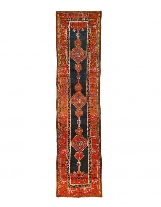 Navy Blue Persian Antique NW Runner 3'5'' X 15'3'': Navy Blue Persian Antique NW Runner 3'5'' X 15'3'' - Circa 1920, NorthWest, Hand-Knotted, Lamb's Wool, 300 -D11802- 862.This item is part of our fine auction collection which includes many fine home a