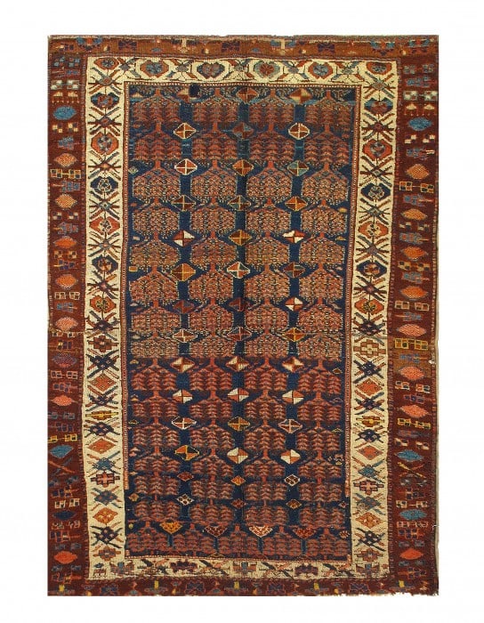 Navy Persian antique NW 4'4'' X 6'5'': Navy Persian antique NW 4'4'' X 6'5'' - Circa 1920, NorthWest, Hand-Knotted, Lamb's Wool, 300 -36765- 862.This item is part of our fine auction collection which includes many fine home accessories inc