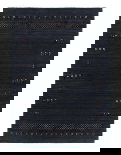 Navy blue Fine Hand Knotted Persian Gabbeh 6.X 9': Navy blue Fine Hand Knotted Persian Gabbeh 6.X 9' - NEW, Gabbeh, Hand-Knotted, Lamb's Wool, 300 -D14611- 862.This item is part of our fine auction collection which includes many fine home accessories