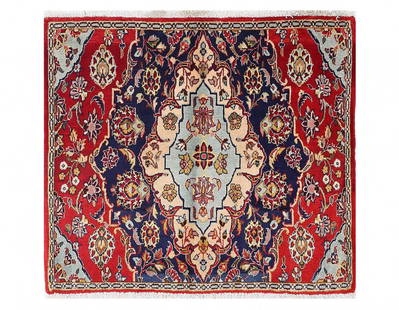 Persian hand knotted Vintage Hamadan rug 2'9'' X 3'2'': Persian hand knotted Vintage Hamadan rug 2'9'' X 3'2'' - 1970, Hamadan, Hand-Knotted, Lamb's Wool, 300 -D13403- 862.This item is part of our fine auction collection which includes many fine home acces